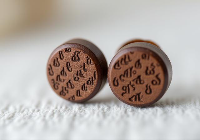 Boucles d'oreilles personnalisées en bois