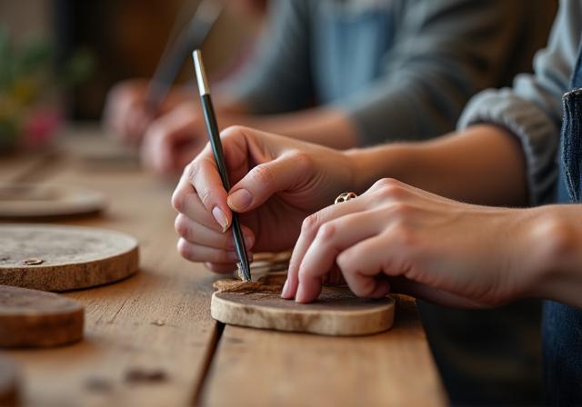 Atelier de design de bijoux en bois